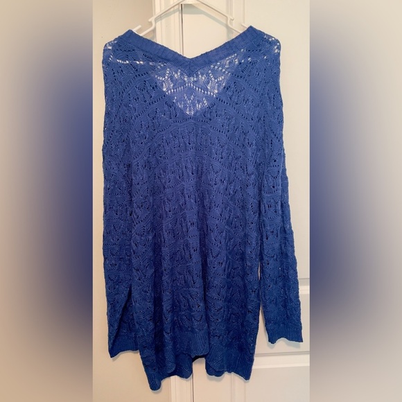 NWT Plus Size Lane Bryant Crochet Knit Sweater Royal Blue, 22W/24W, Beach Vacay - Picture 6 of 10